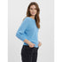 Pullover girocollo azzurro in tessuto knit da donna Vero Moda, Abbigliamento Donna, SKU c811000058, Immagine 0